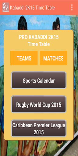 KABADDI 2K15 TIME TABLE