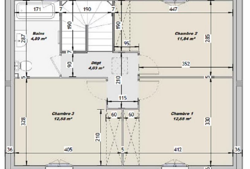  Vente Terrain + Maison - Terrain : 770m² - Maison : 93m² à Saint-Priest (07000) 