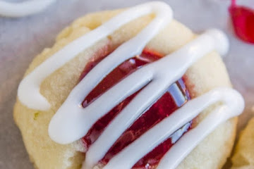 Raspberry Almond Thumbprint Cookies