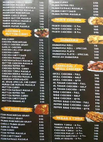 Al Arab Restaurant menu 