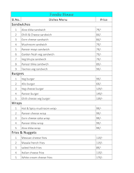 Twin Home Made Products menu 1