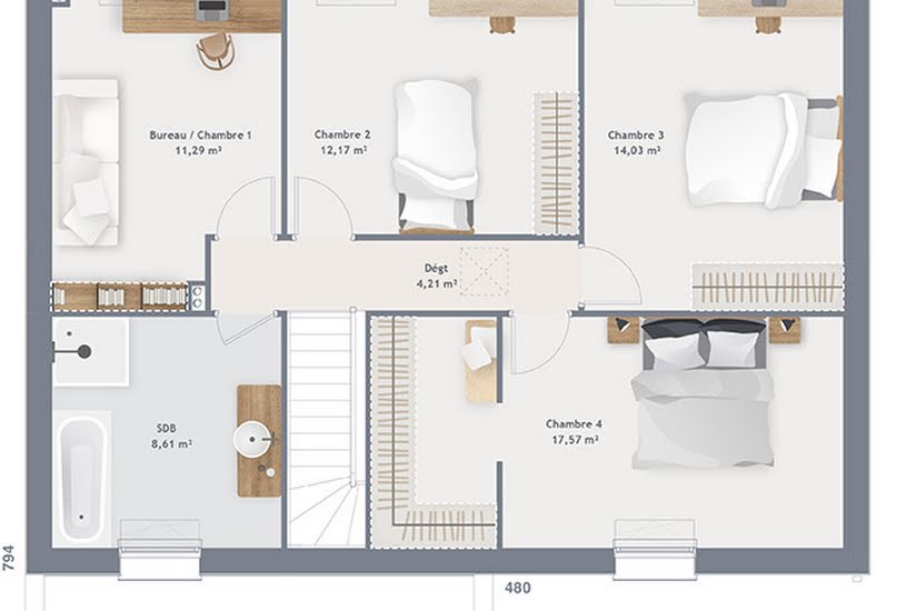  Vente Terrain + Maison - Terrain : 950m² - Maison : 125m² à La Flamengrie (59570) 