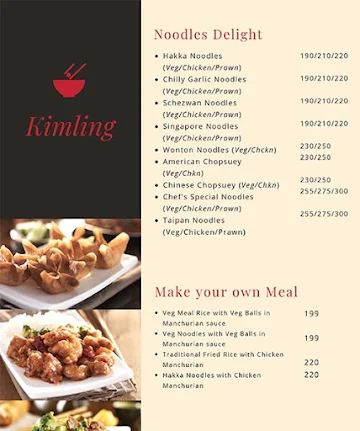 Kimling menu 
