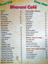 Bharani Cafe menu 2