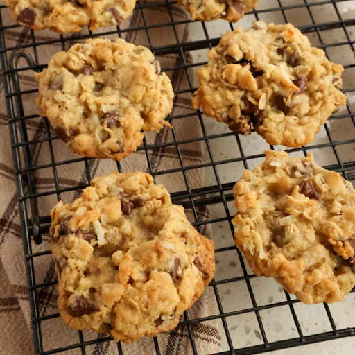 These quick and easy Ranger Cookies are filled with a hodge-podge of flavor and texture from rolled oats, toasted rice cereal, shredded coconut, and chocolate. 