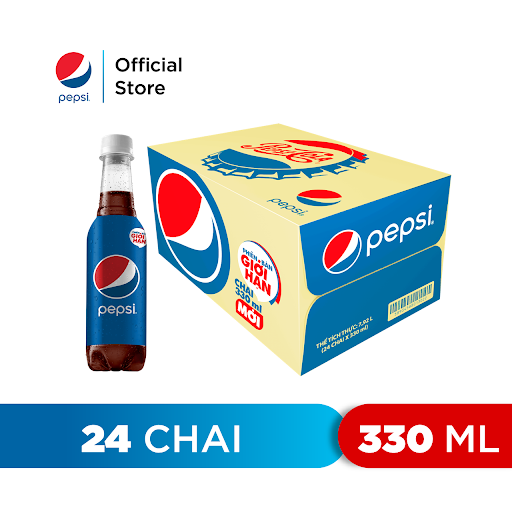 Thùng 24 Chai Nước Giải Khát Pepsi (330ml/Chai)