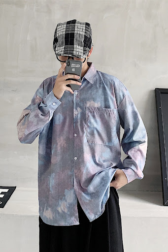 Title 6, Tie-dye gradient long sleeve shirt for a vibran...