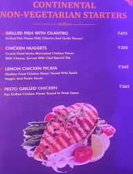 Aero Restro Entertainment menu 1