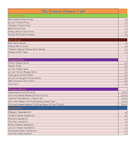 Frozen Flames Cafe menu 1