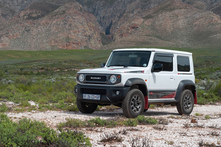 The Suzuki Jimny enjoying light off-roading at the Doringlaagte Resort.