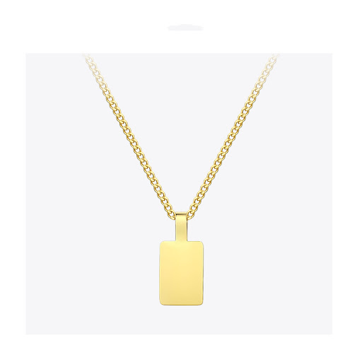 Title 4, Mirror titanium steel necklace pendant