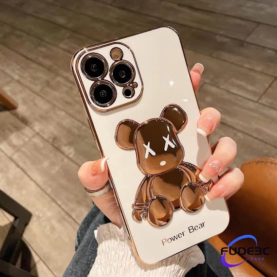 Ốp Điện Thoại Mềm Mạ Điện Hình Gấu 3D Cho Iphone 13 12 11 Pro Max Xs Max Xr X Xs 8 7 Plus