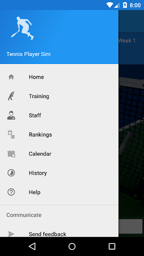 Screenshot Tennis Player Sim