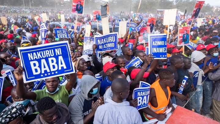 ODM leader Raila Odinga's rally in Nakuru on Wednesday, March 2, 2022.