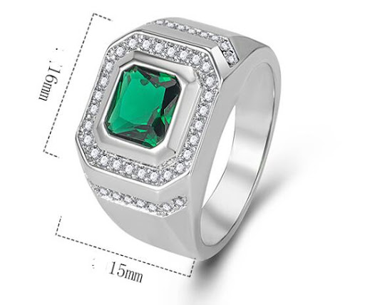 Title 1, Diamond Emerald Mens Ring. A stunning ring fea...