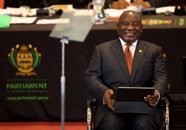 President Cyril Ramaphosa during his 2023 state of the nation address in Cape Town on February 9.