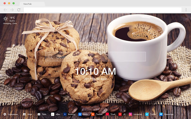 Coffee Beans Hot Food HD New Tabs Theme