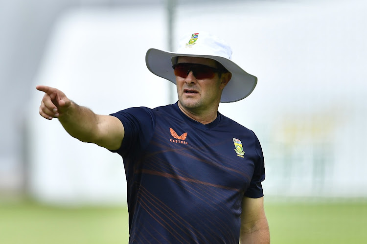 Proteas coach Mark Boucher during a training session at Newlands in Cape Town.