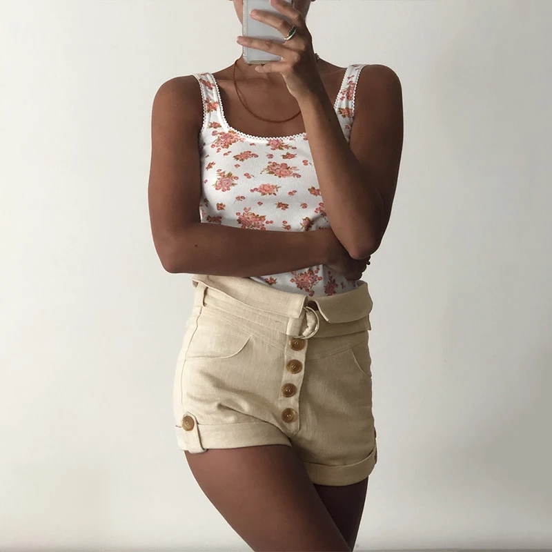 Title 4, Mode Slim Bag Heupriem Knopen Shorts. Stijlvoll...