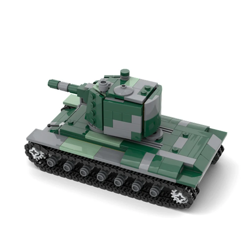 KV-2 Ağır Hizmet Tank Modeli MOC-137385 Montaj Ekleme Küçük Parçacıklar Kendi sağlam tankını sergilemek ve yaratıcı oyun için inşa et