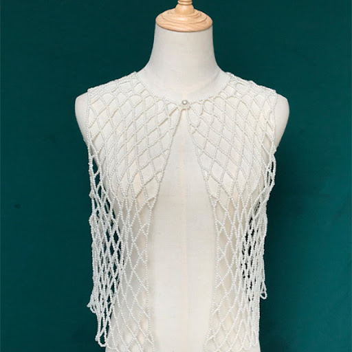 Title 6, Ins Hand-woven Pearl Vest Elevate your style wi...