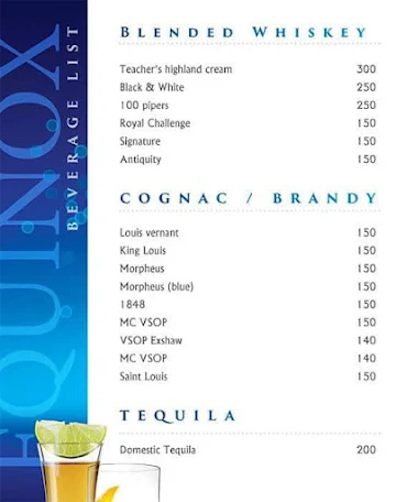 Equinox menu 