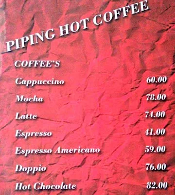 Cuppa menu 