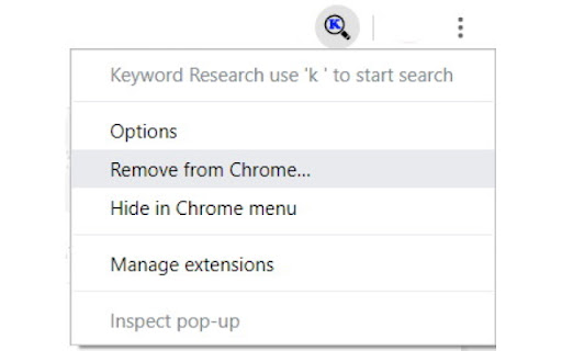 Keyword Research use 'k ' to start search