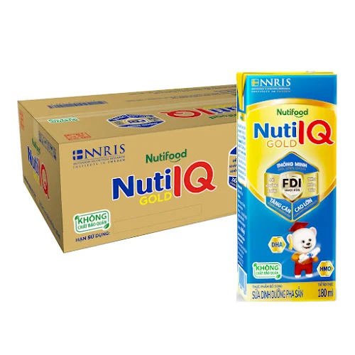 Thùng 48 hộp Sữa Bột Pha Sẵn NutiFood Nuti IQ Gold 180ml