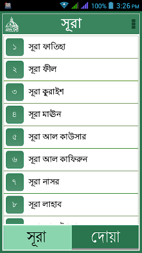 Sura Dua with Bangla meaning