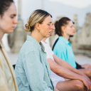 Women meditate