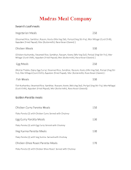 Madras Meal Company menu 1