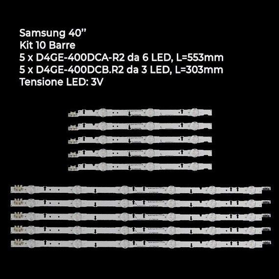 Led Tivi Samsung 40In .40H6400 - 5500 - 5150. 1 Máy X10 Thanh X9 Bóng Ghép Lại