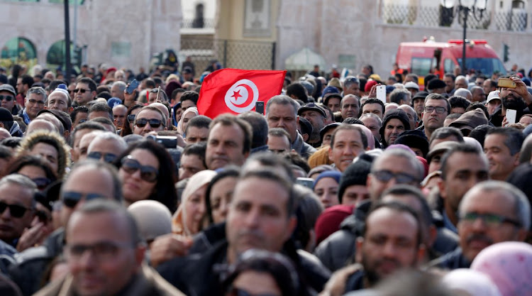 Tunisian teachers protest for better work conditions and higher wages, in Tunis, Tunisia. Picture: REUTERS/ZOUBEIR SOUISSI