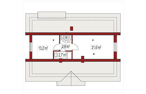 Gienia A z poddaszem do adaptacji bez garażu - Rzut poddasza do adaptacji