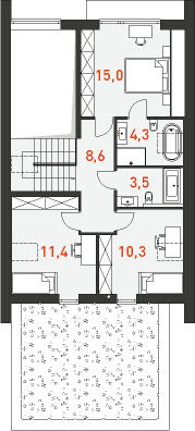 Idealny M3 - Rzut poddasza