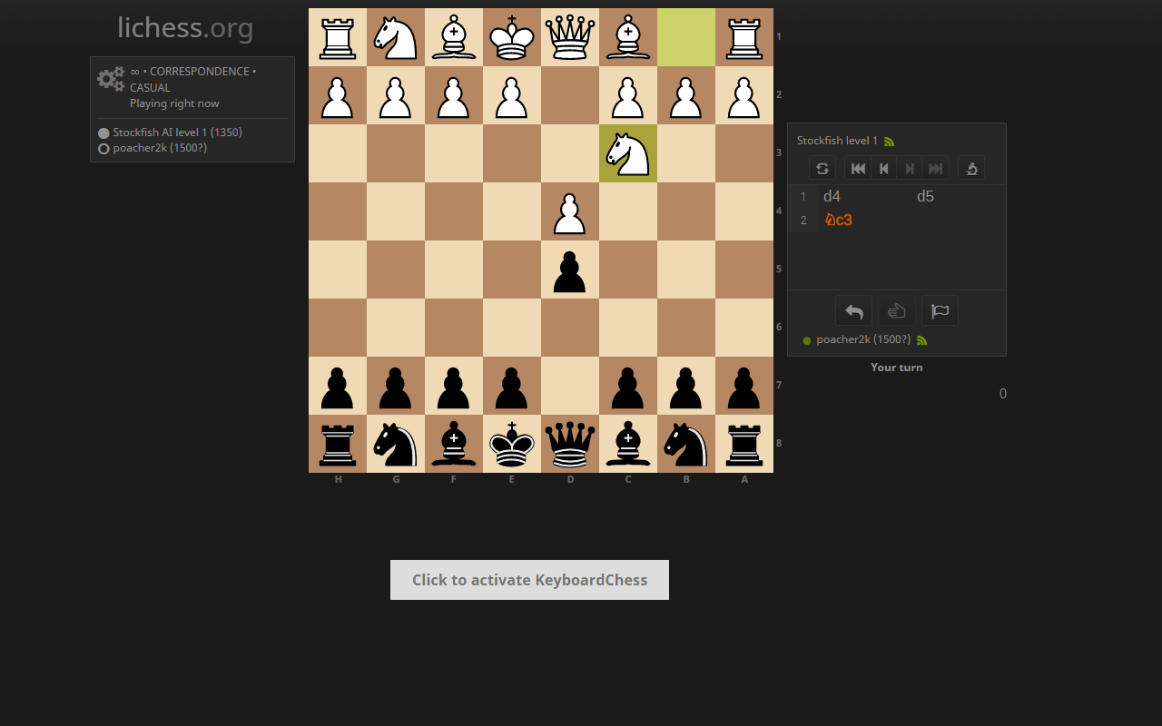 LiKeyChess - Lichess with your keyboard! Preview image 0