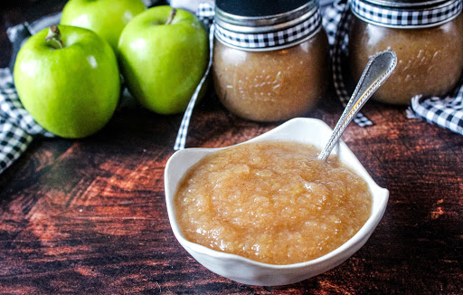 Slow Cooker Applesauce in a bowl.