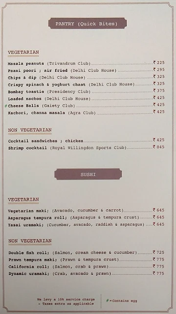 Delhi Club House menu 