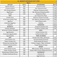 Al Barkath Briyani & Fast Food menu 1