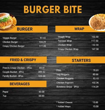 Burger Bite menu 