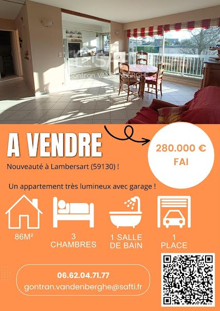 Vente appartement 4 pièces 86 m² à Lambersart (59130), 280 000 €