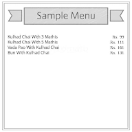 Kulhad Chai menu 1