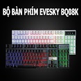 Bộ Bàn Phím Tính Lap Top Giả Cơ Evesky Bq08K Kèm Giá Đỡ Màn Hình Bằng Gỗ