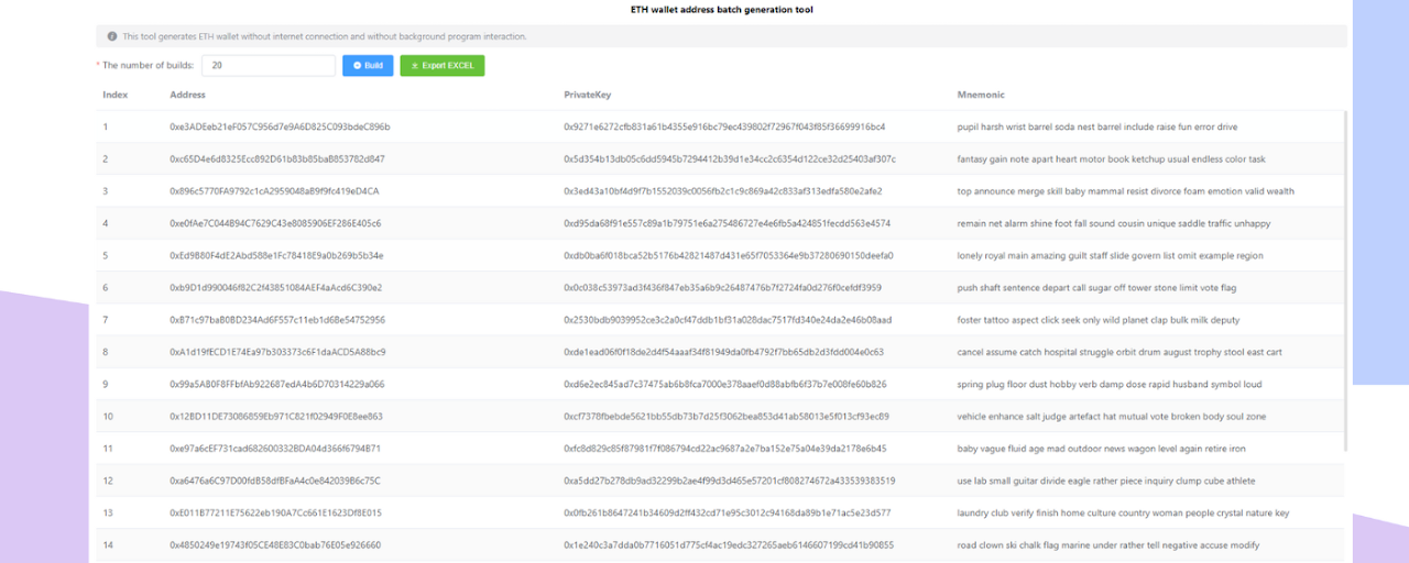 ETH wallet address batch generation Preview image 2