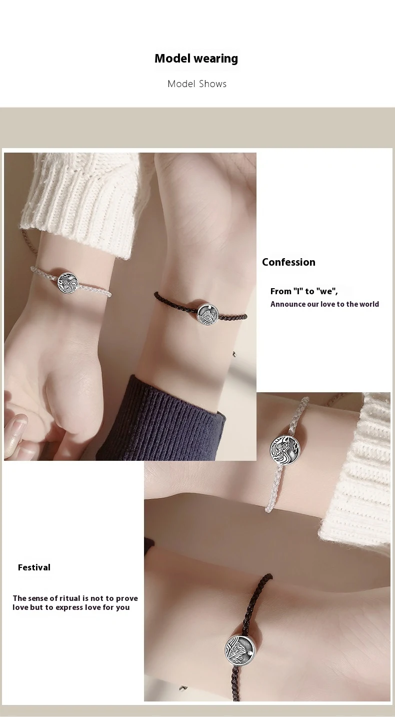 Title 5, Bracelet de couple Love Oath en argent sterling...