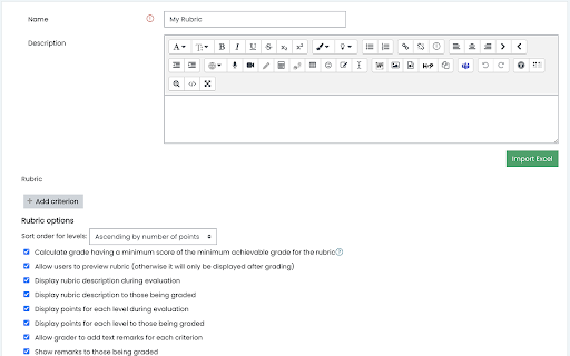 Moodle Rubric Importer