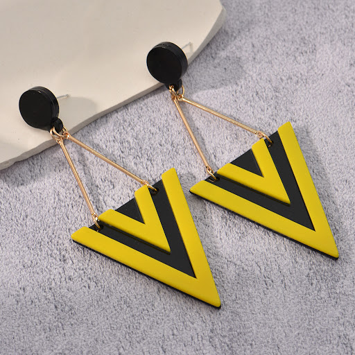 Title 6, Triangular Water Drop Earrings Exaggerate Perso...