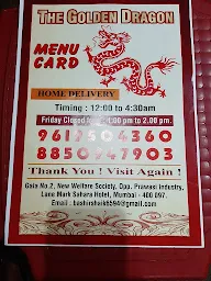 The Golden Dragon Foods menu 1