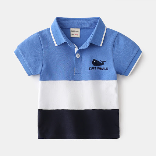Title 2, Boys Color Block Lapel Tops, Korean Childrens...